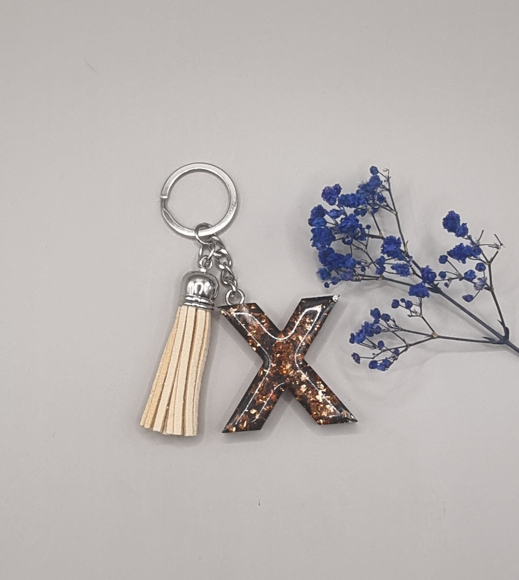 Initial X Keychain