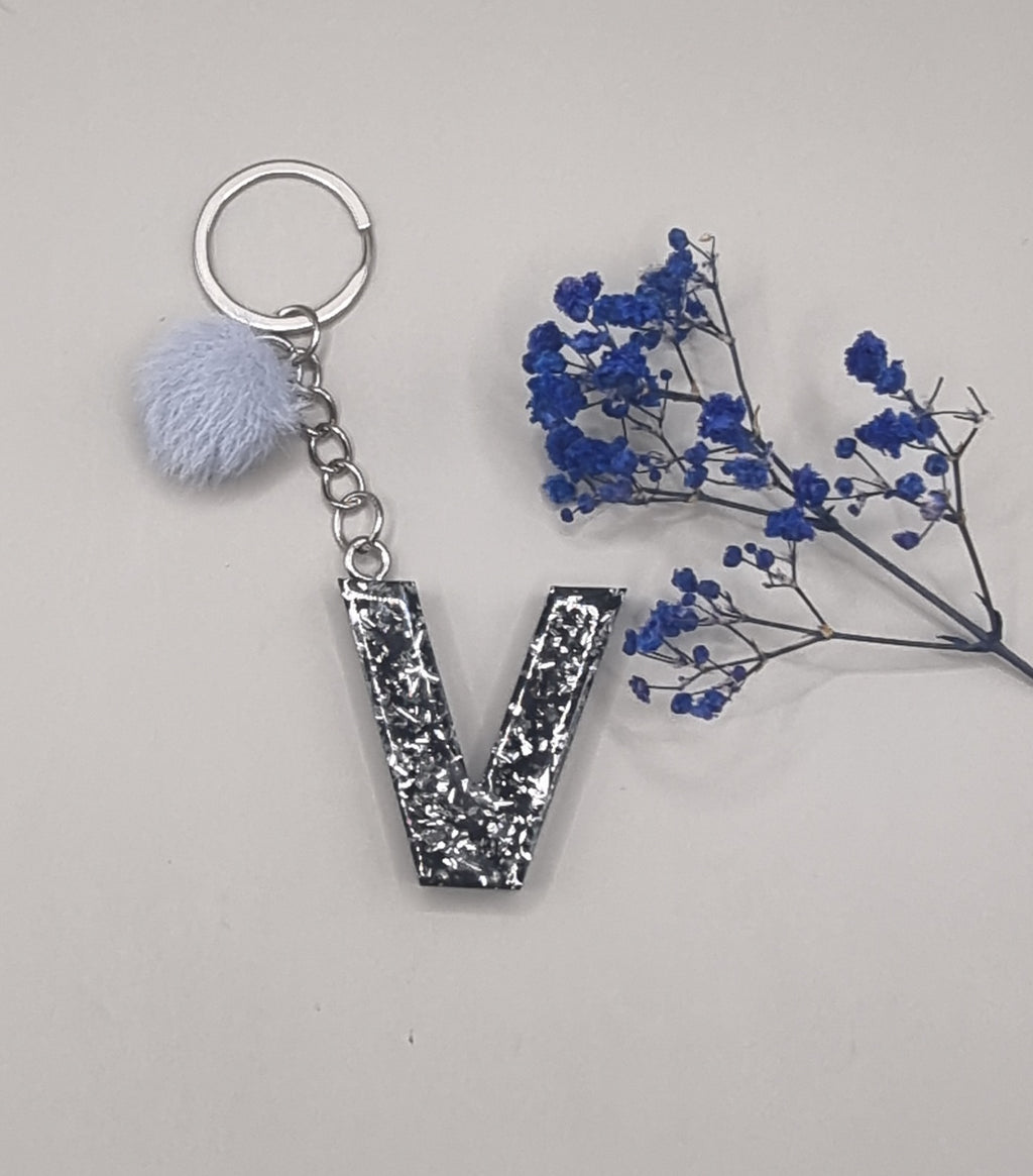 Initial V Keychain