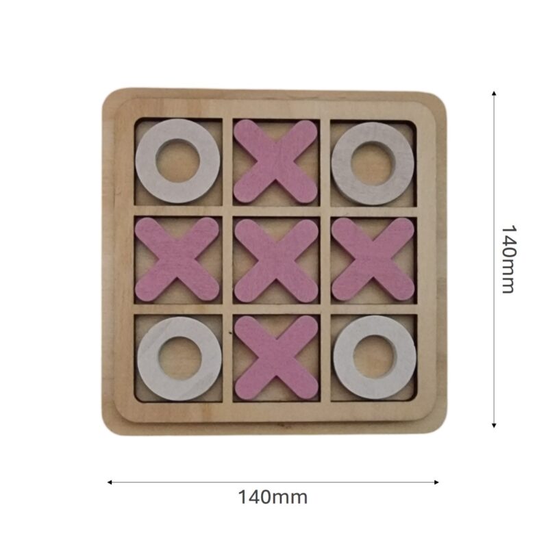 Tic Tac Toe Wooden Board Game Blue - Image 3