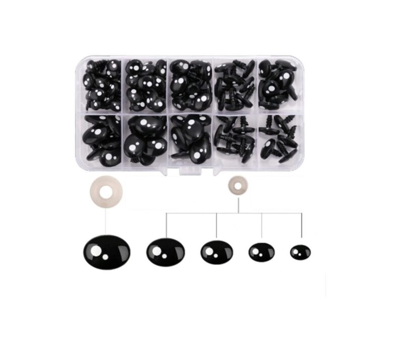 Oval Plastic Safety Eyes - 201 Pieces - Image 3